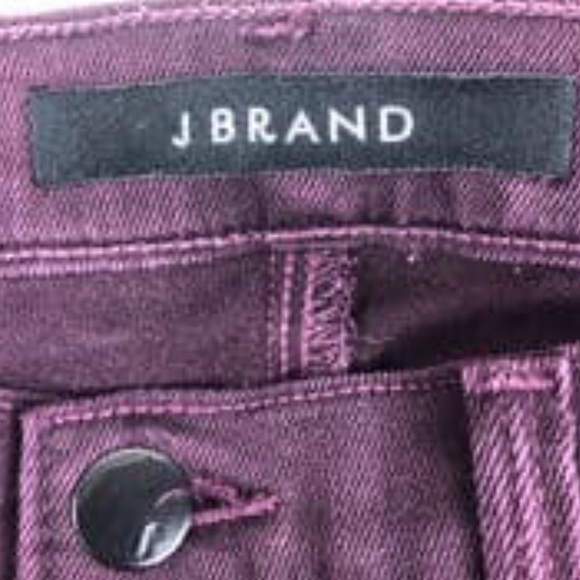 J Brand Women’s Super Skinny Dark Plum Purple Classic Denim Tight Zip Fly Jeans - Picture 12 of 16